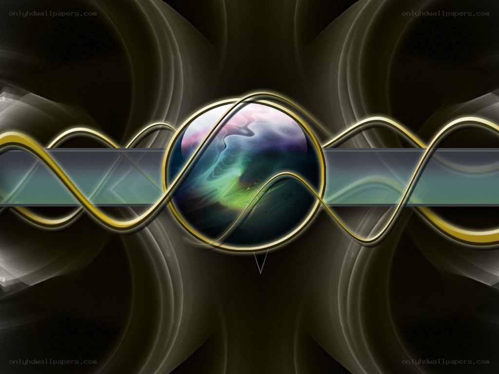 Abstract digital art with sphere