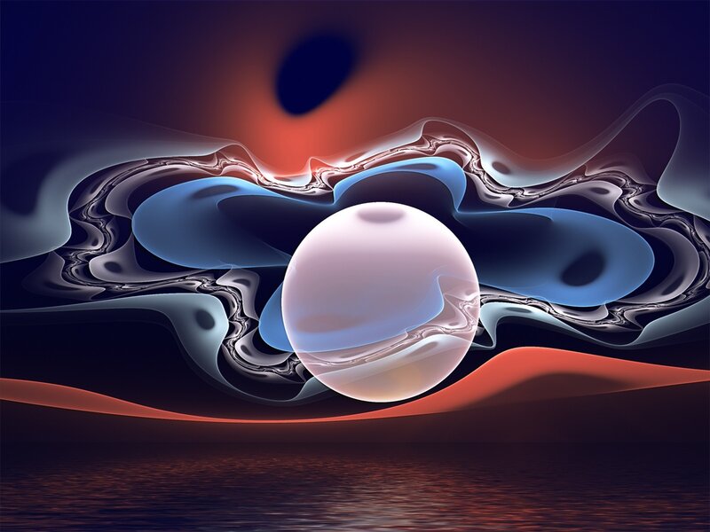 Abstract digital art with sphere