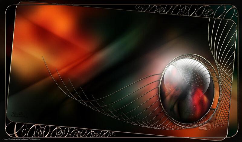 Abstract digital art with sphere
