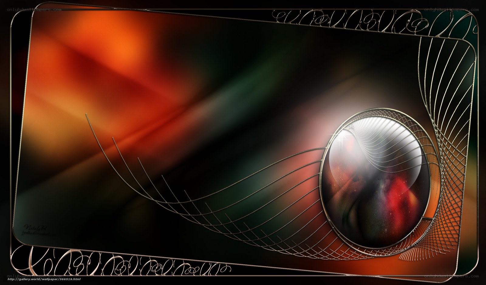Abstract digital art with sphere