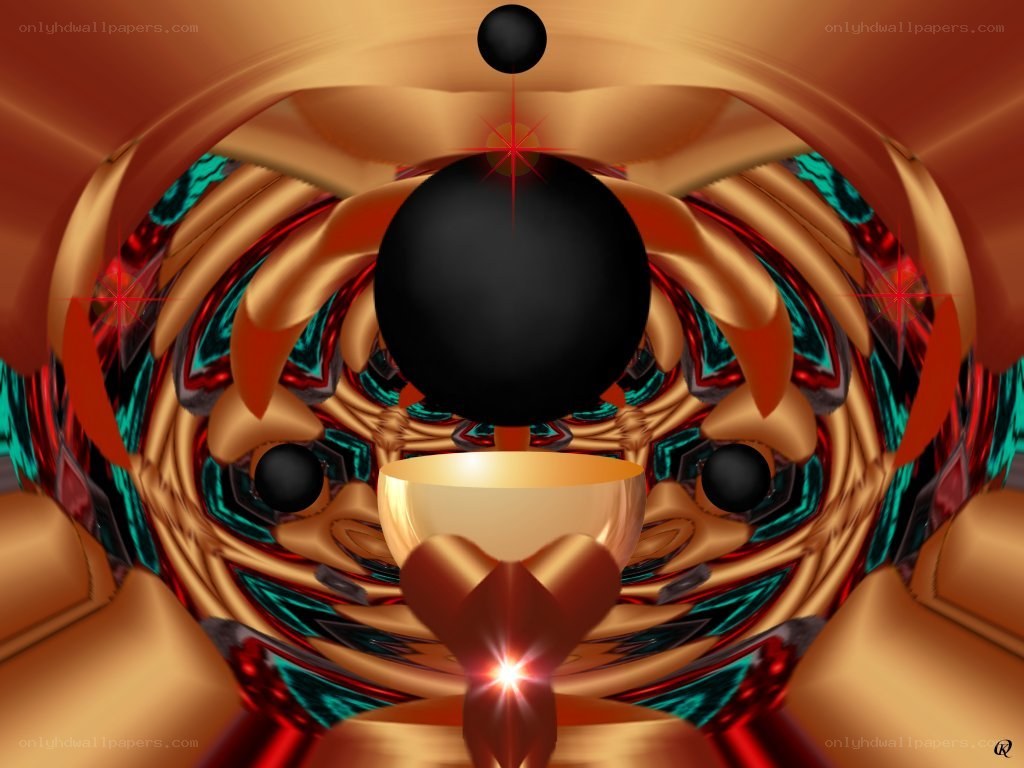 abstract digital art with spheres