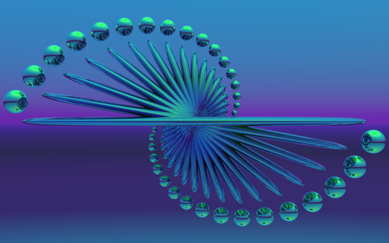 Abstract digital art with spheres