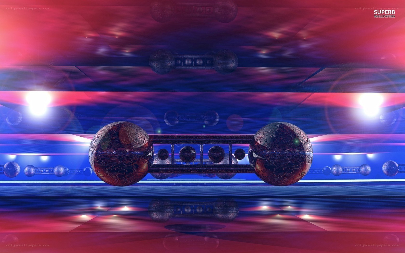 Abstract digital art with spheres