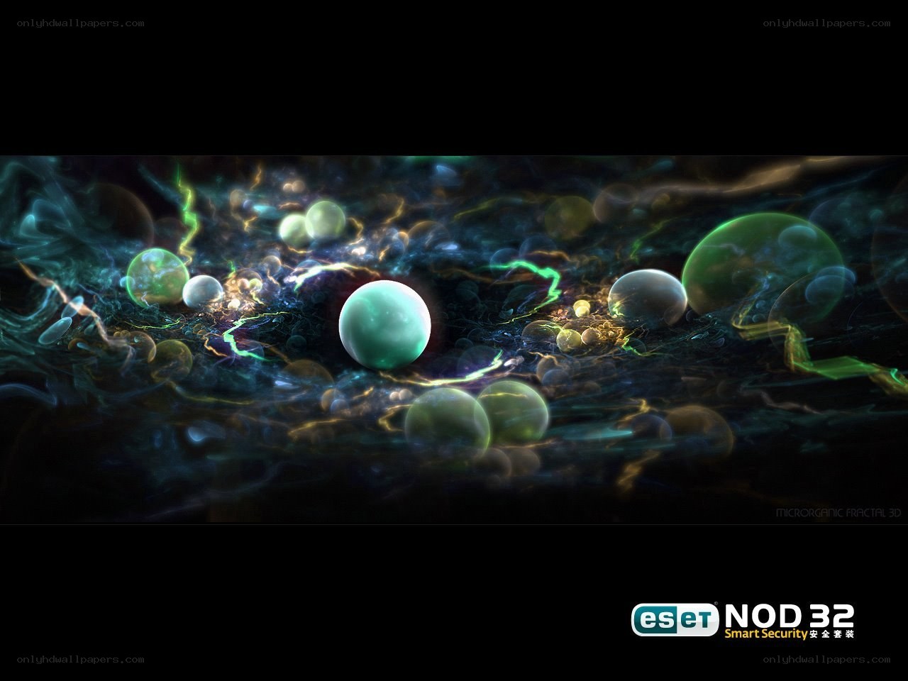 Abstract digital art with spheres