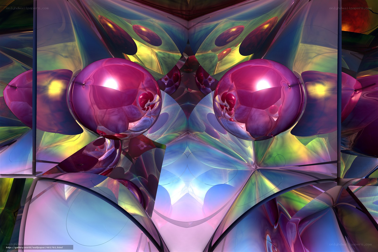 Abstract digital art with spheres