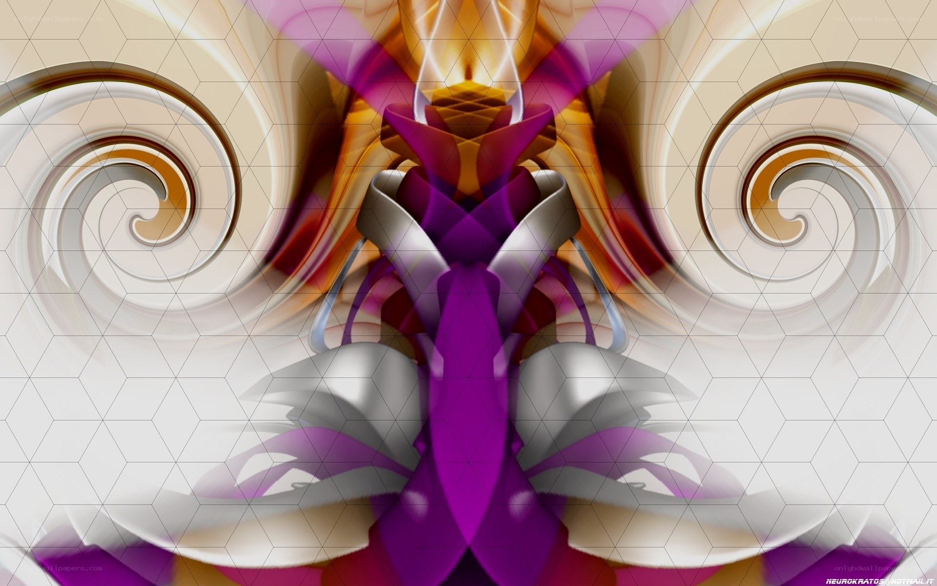 Abstract digital art with spirals