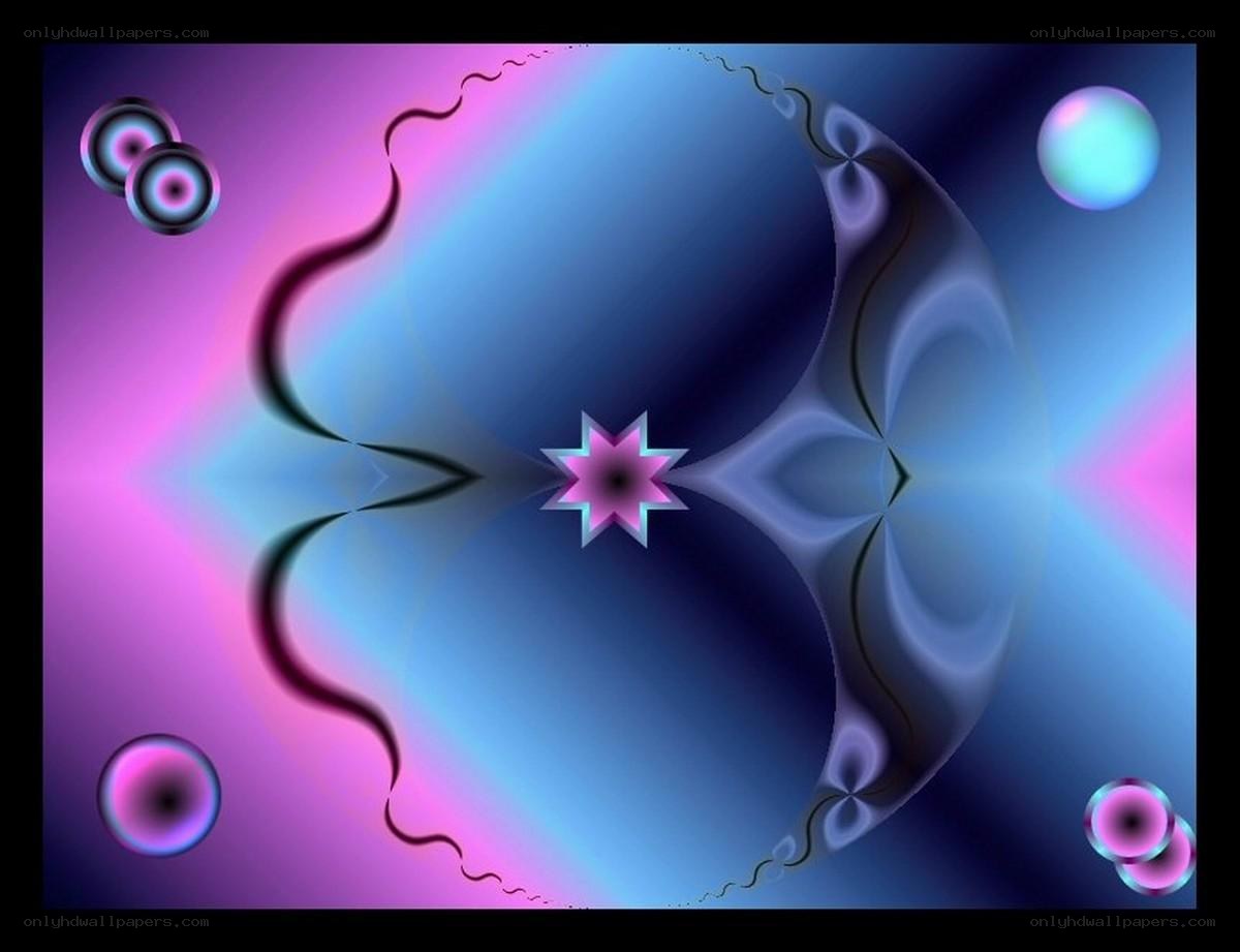 Abstract digital art with star and bubbles