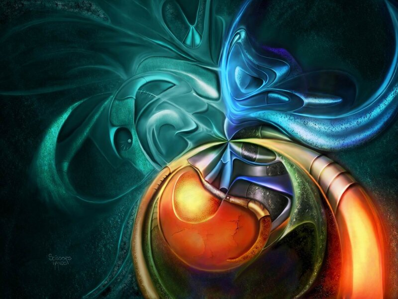 Abstract digital art with swirling colors