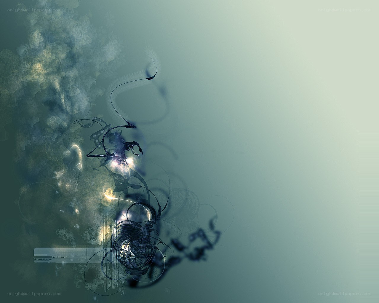 Abstract digital art with swirls