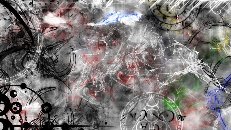 abstract digital art with symbols
