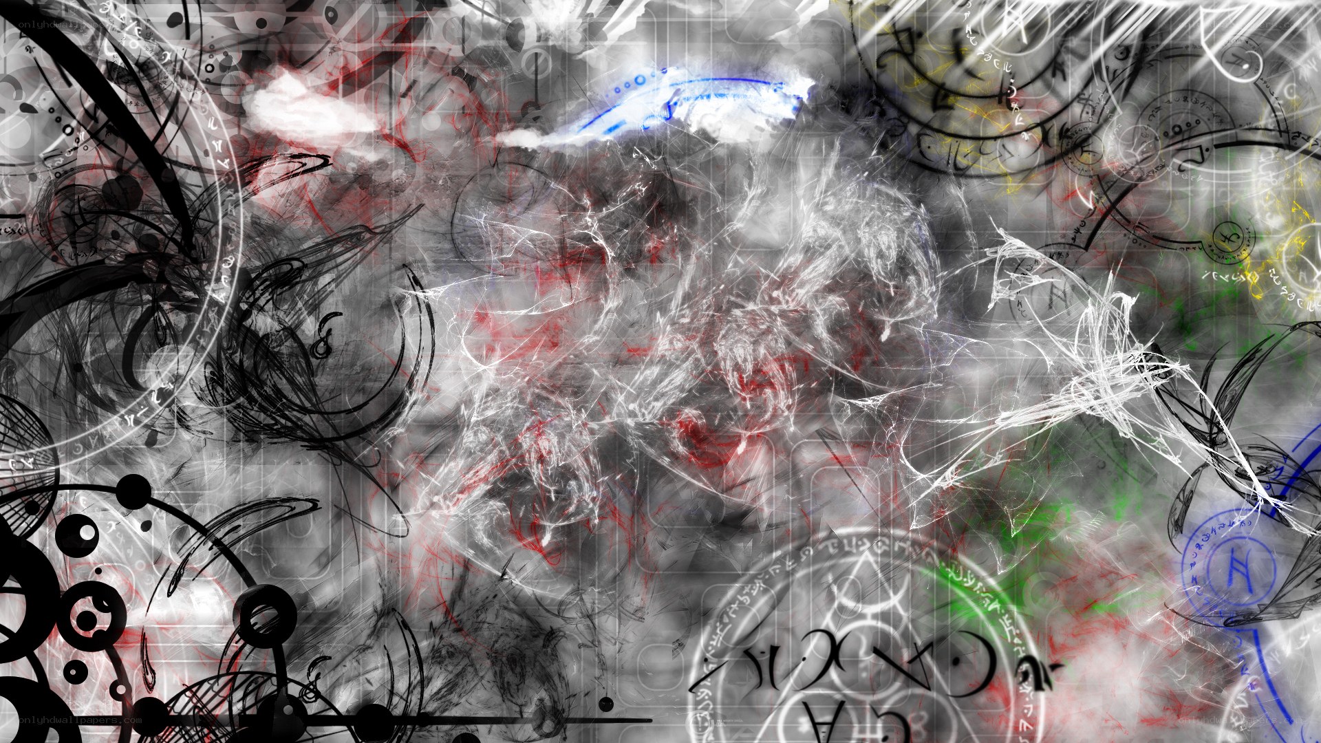 abstract digital art with symbols