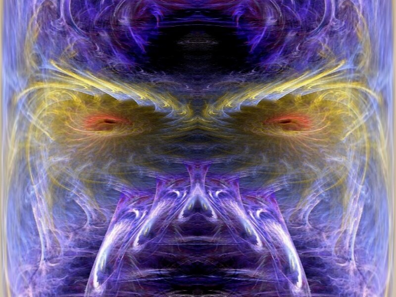 abstract digital art with symmetrical face