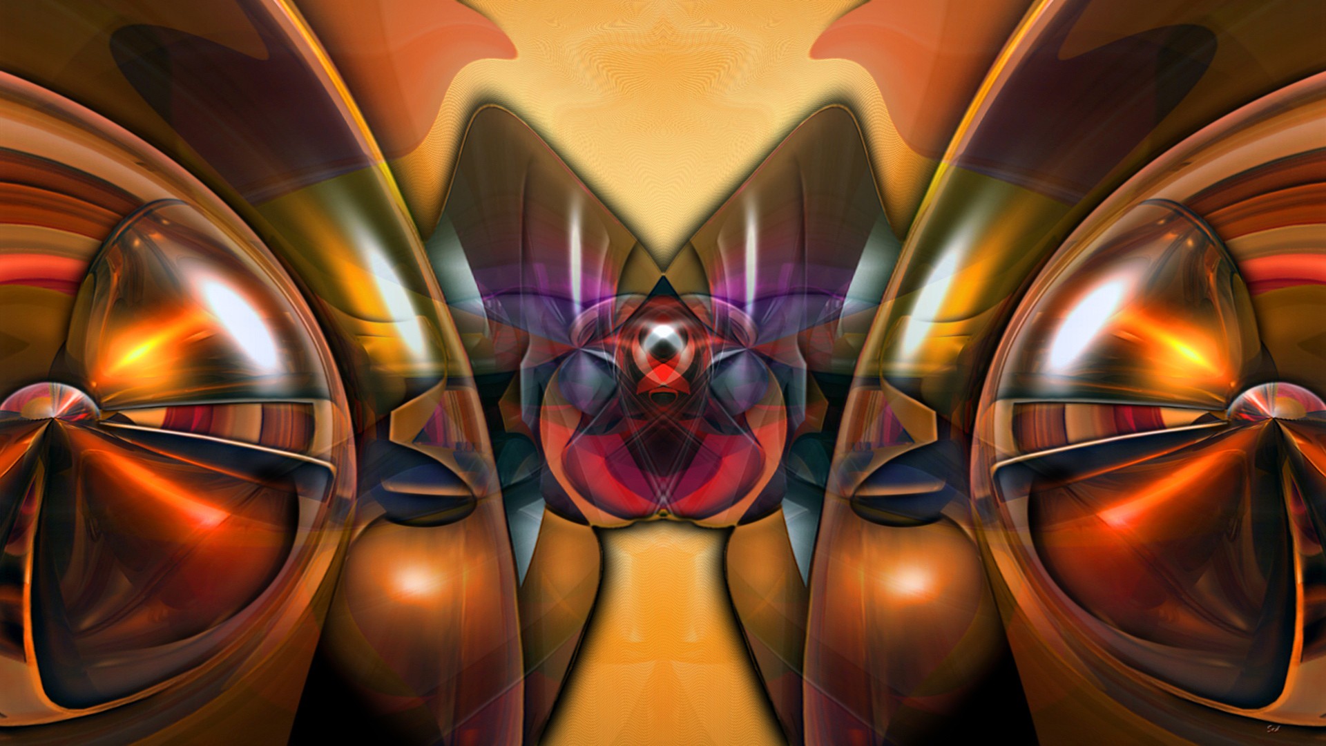 Abstract digital art with symmetrical patterns