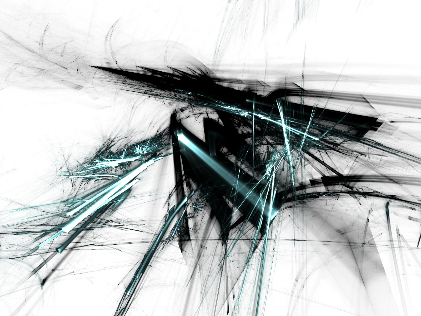 abstract digital art with teal lines