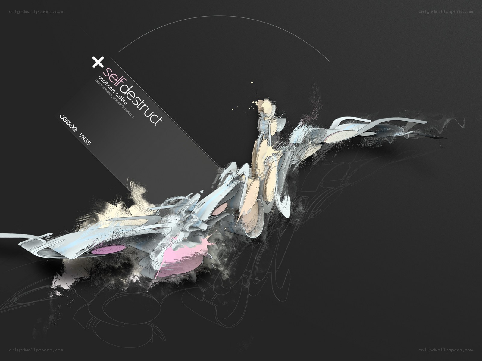 abstract digital art with text