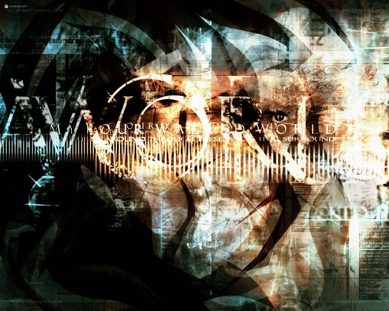 abstract digital art with text