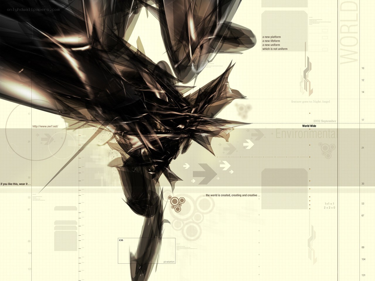 abstract digital art with text elements