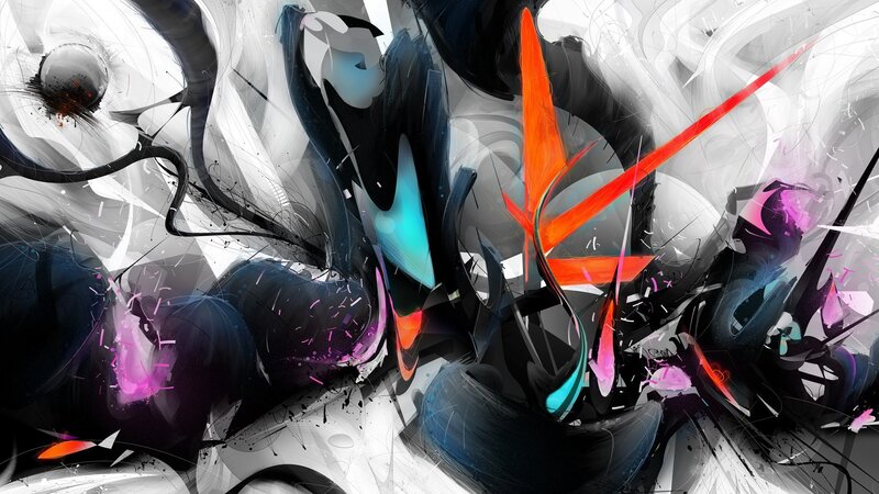 abstract digital art with vibrant colors