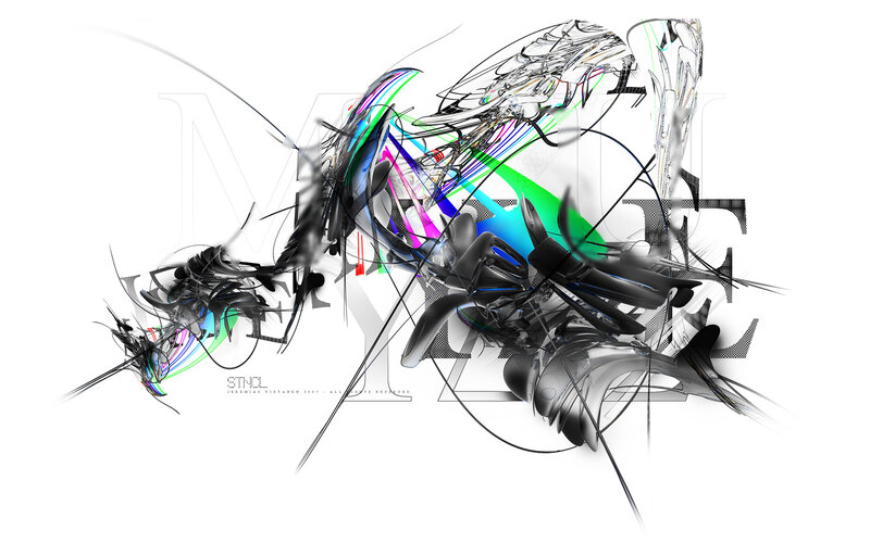 abstract digital art with vibrant lines