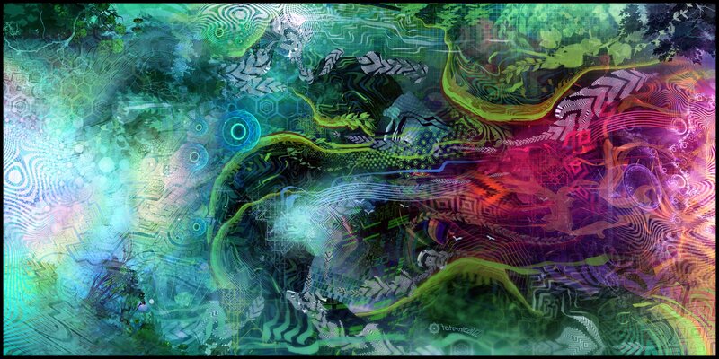 Abstract digital art with vibrant patterns