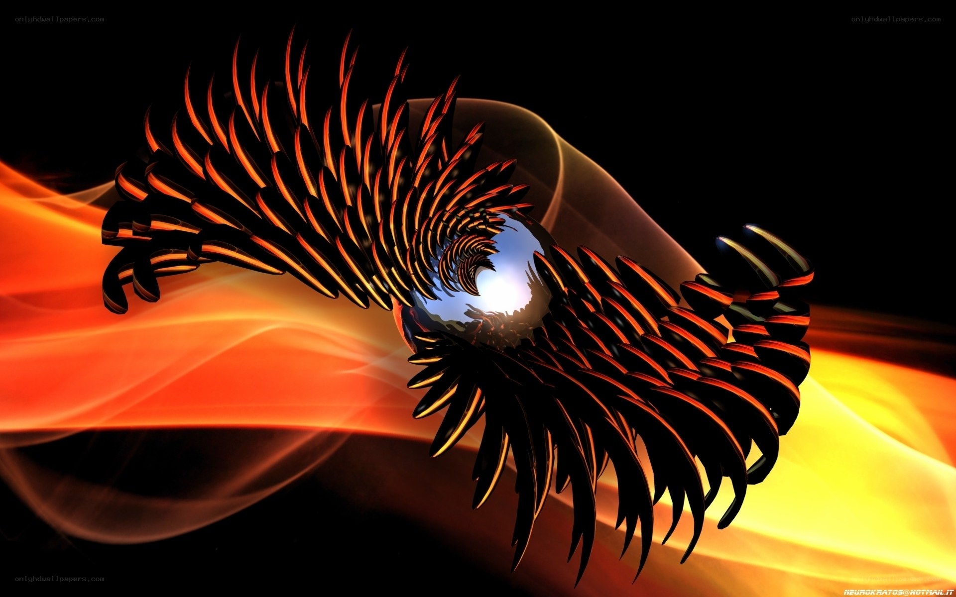 abstract digital art with wings