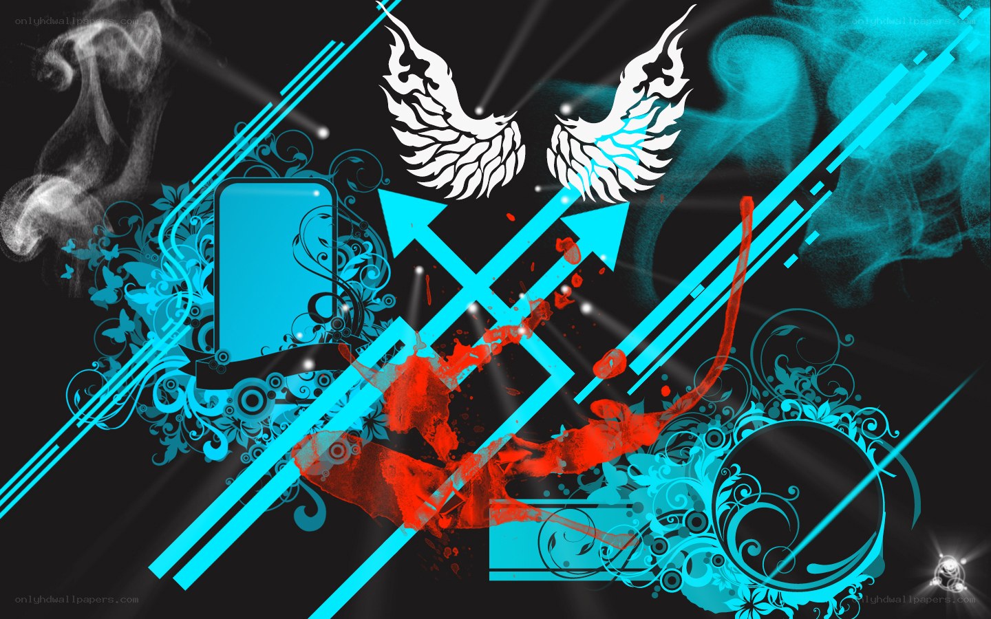 abstract digital art with wings