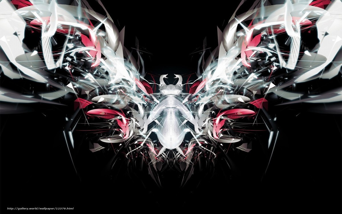 abstract digital art with wings