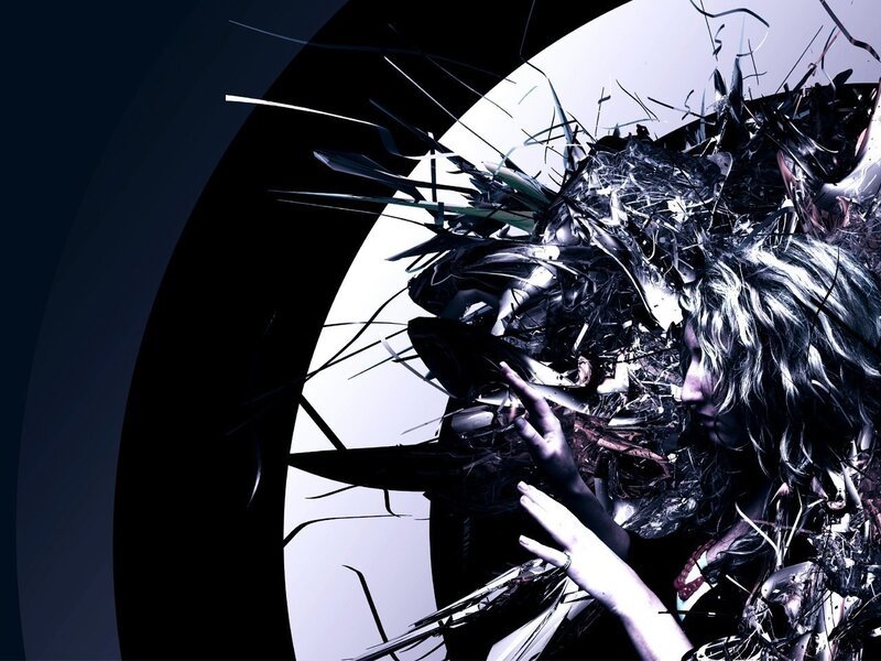 abstract digital art with woman