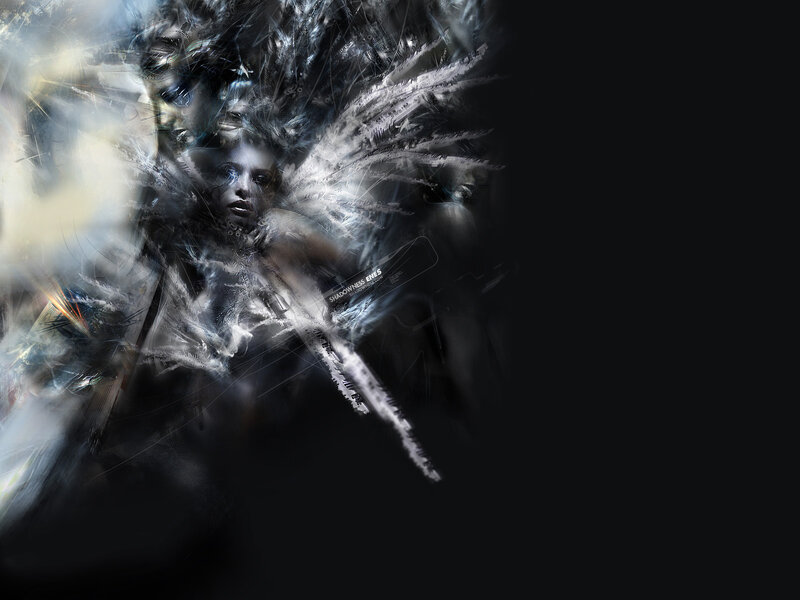 abstract digital art with woman
