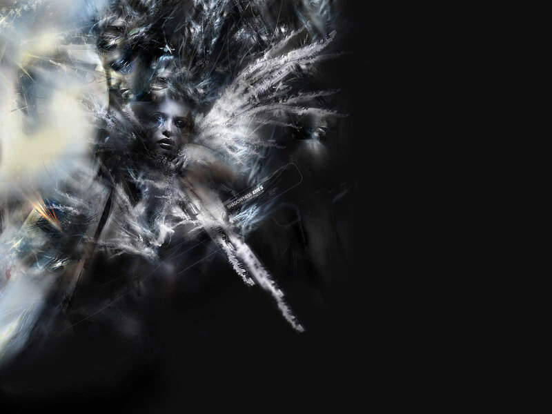 abstract digital art with woman