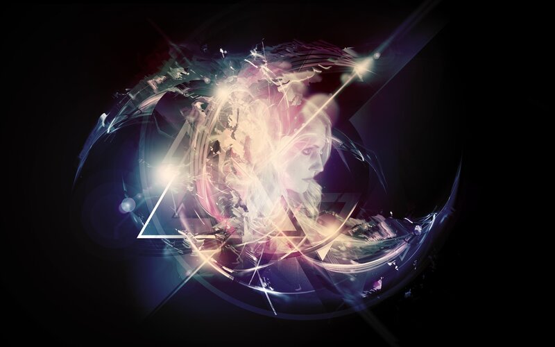 abstract digital art with woman's face