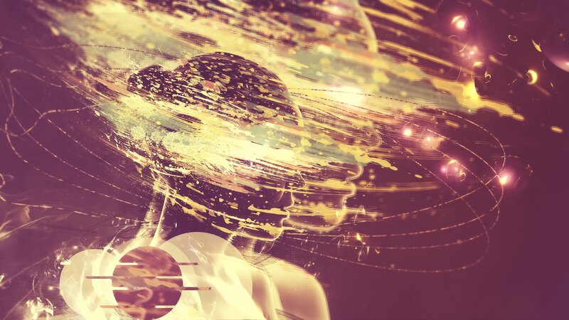 abstract digital art with woman's profile
