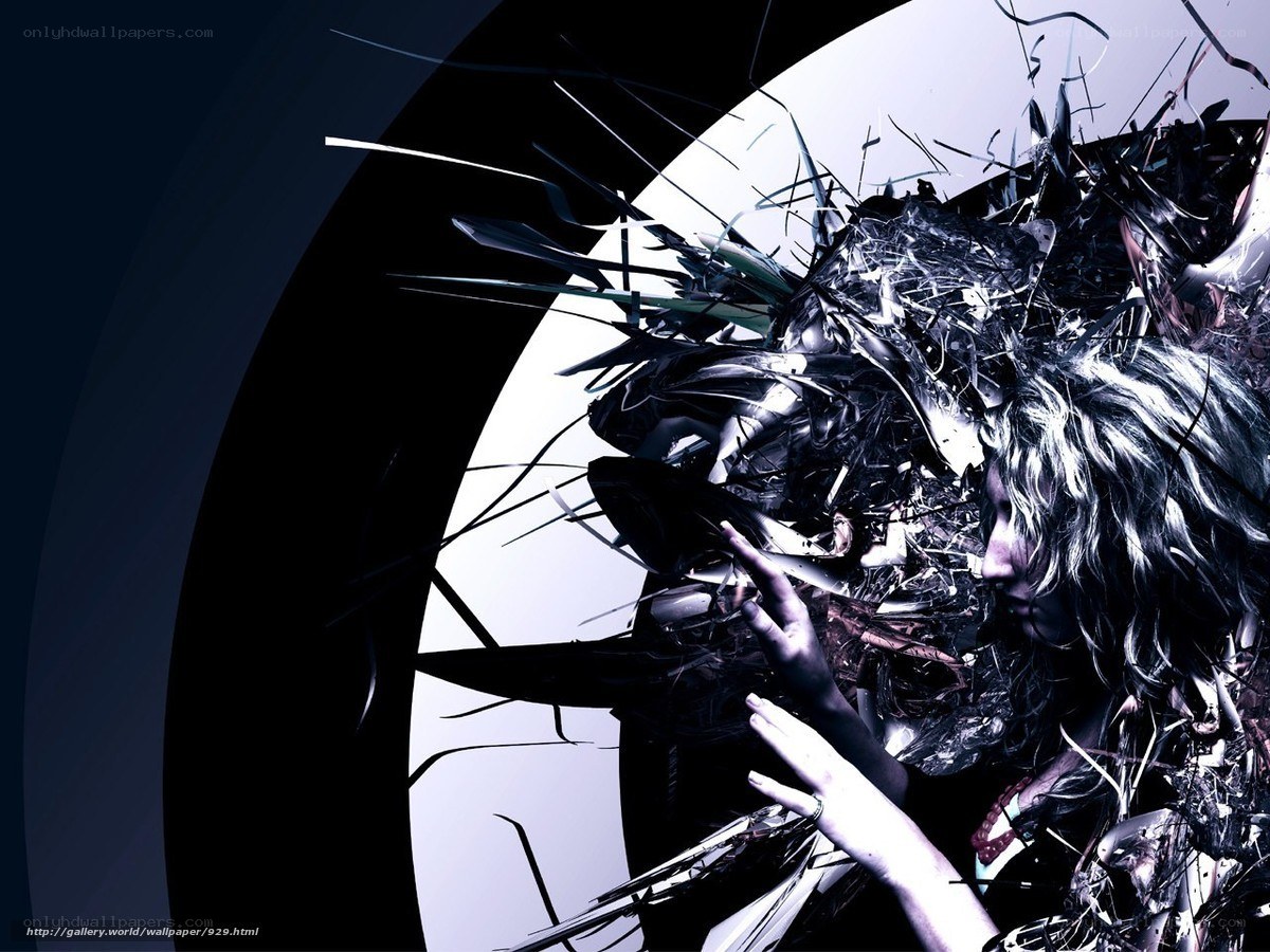 abstract digital art with woman