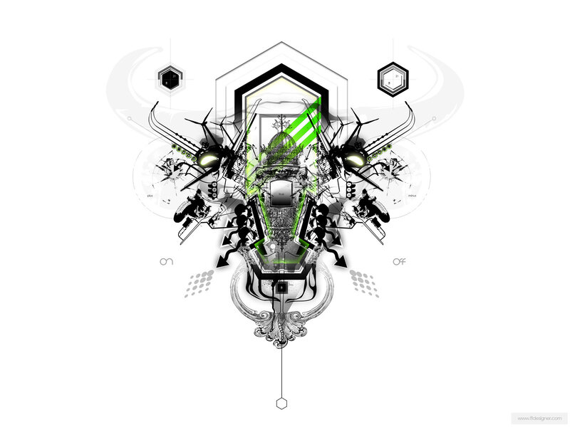 Abstract Digital Artwork — Black, Complex