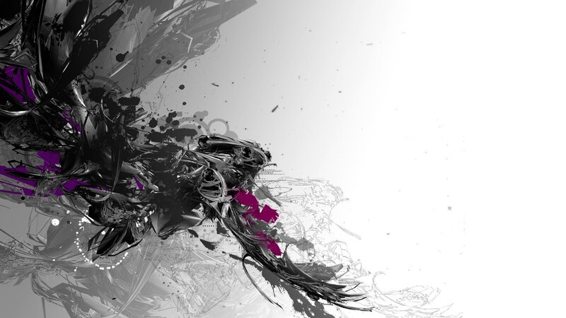Abstract Digital Artwork — Black, Dramatic, Digital Art, Splatter