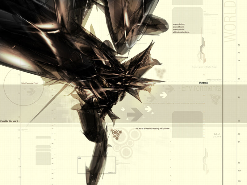 Abstract Digital Artwork — Black, Technological