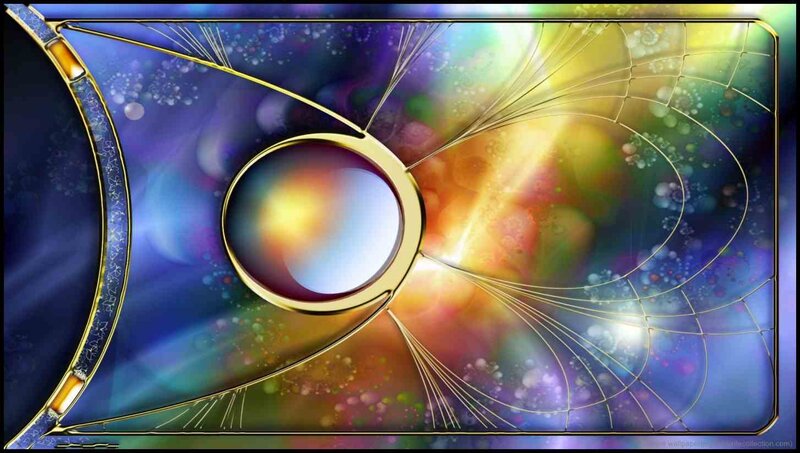Abstract Digital Artwork — Blue, Cosmic