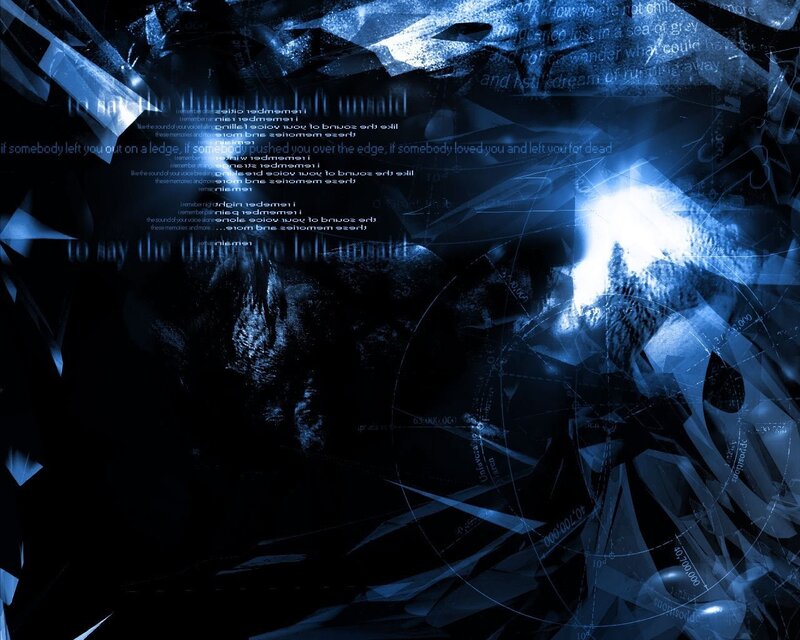 Abstract Digital Artwork — Blue, Dark