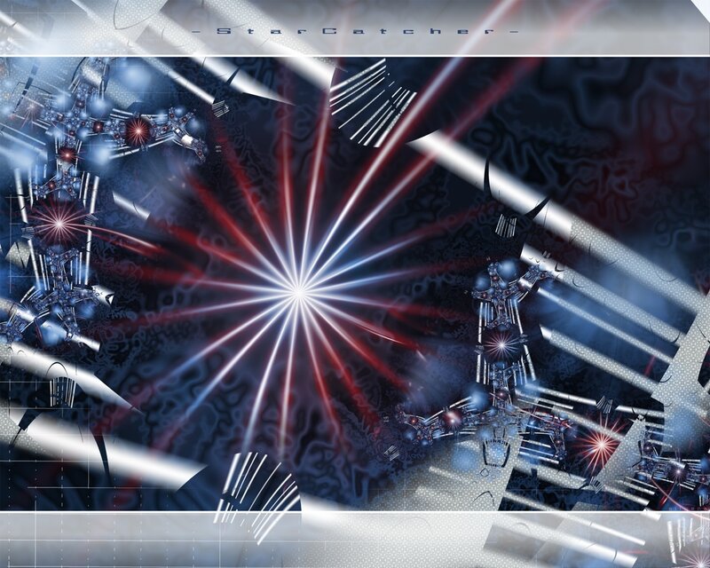Abstract Digital Artwork — Blue, Dramatic, Digital Art, Light Beams, Fractal Patterns