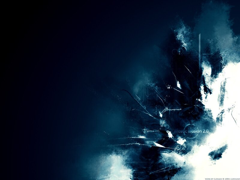 Abstract Digital Artwork — Blue, Dramatic, Digital Art, Smoke