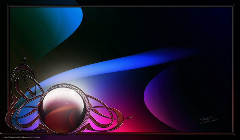 Abstract Digital Artwork — Blue, Dramatic, Digital Art, Sphere