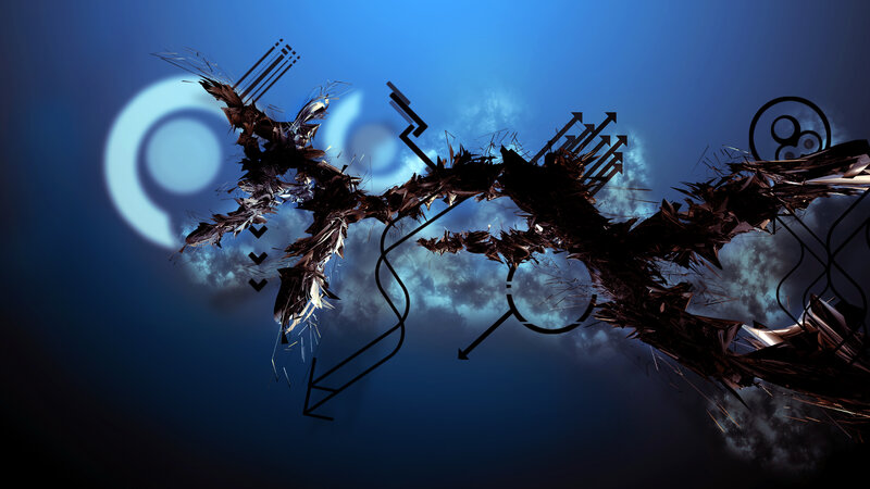 Abstract Digital Artwork — Blue, Dramatic, Digital Art
