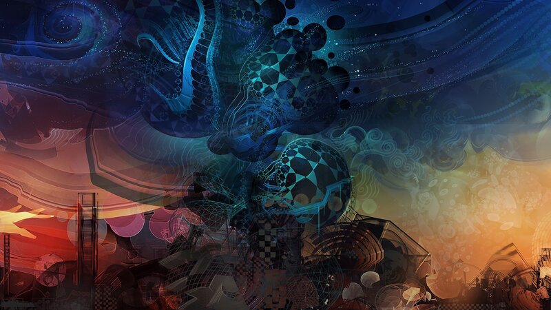 Abstract Digital Artwork — Blue, Dramatic, Night, Digital Art, Geometric Shapes