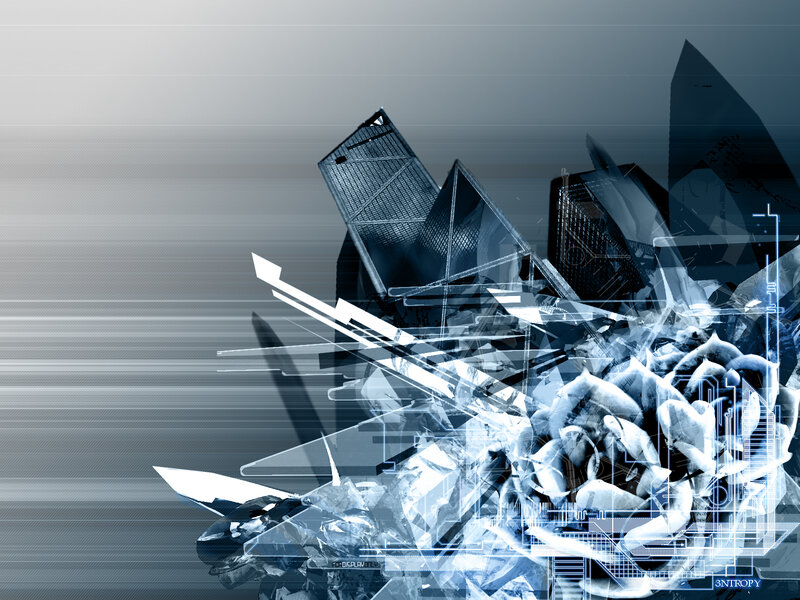 Abstract Digital Artwork — Blue, Technological
