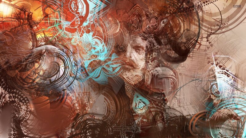 Abstract Digital Artwork — Brown, Chaotic