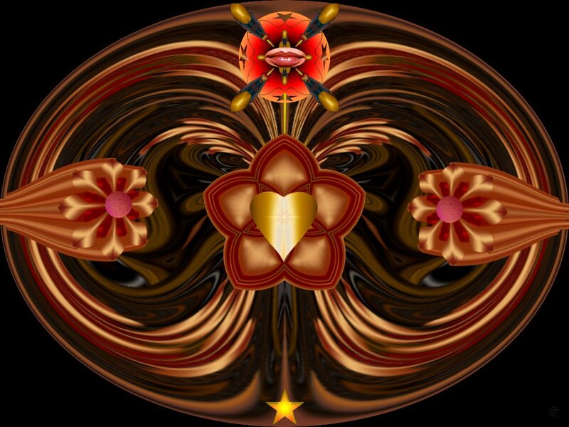 Abstract Digital Artwork — Brown, Symmetrical