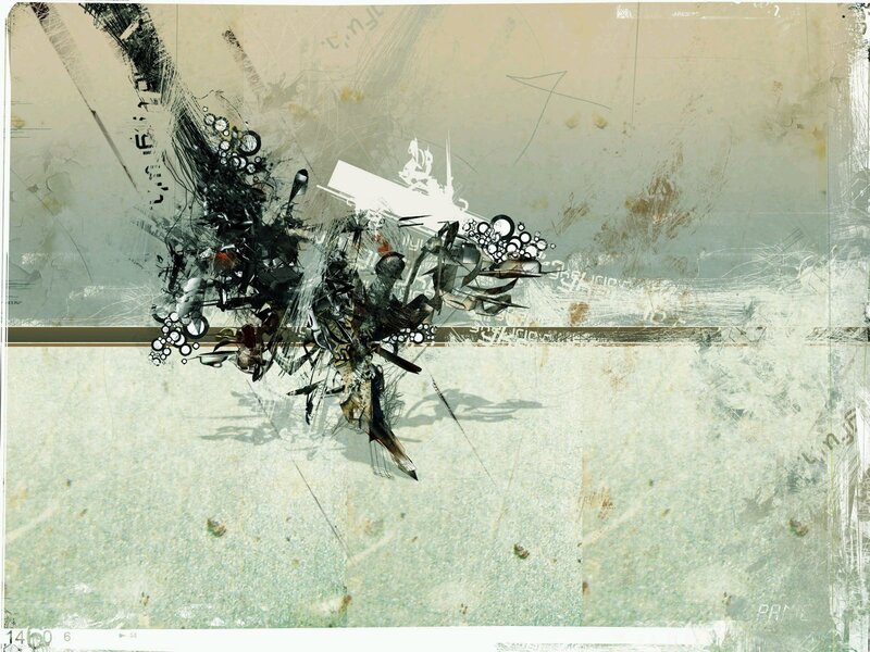 Abstract Digital Artwork — Gray, Chaotic