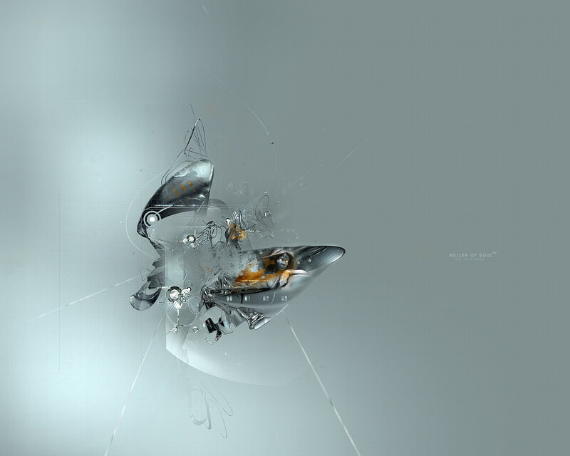 Abstract Digital Artwork — Gray, Dramatic