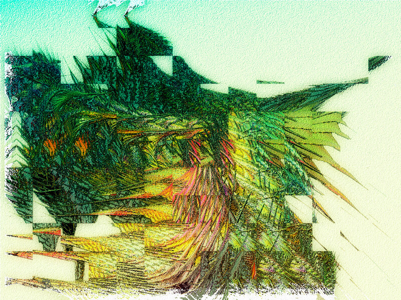 Abstract Digital Artwork — Green, Chaotic