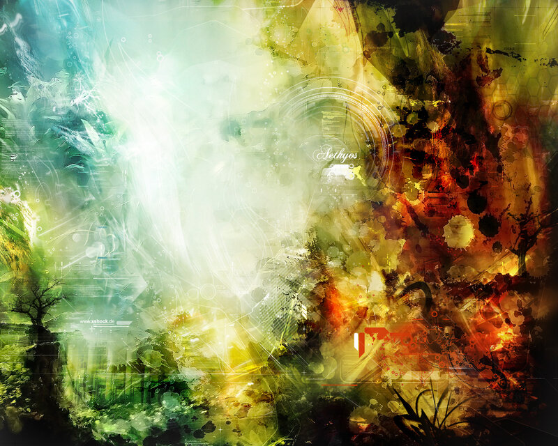 Abstract Digital Artwork — Green, Dramatic